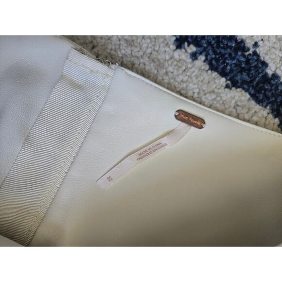 Free People Faux Leather Flare Pants Size 32 NWT Off-white - Picture 8 of 13